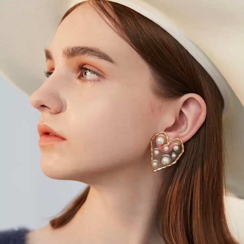 Beautiful Heart Stud Earrings